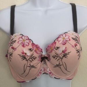 Victorias Secret Floral Embroidered Push Up Bra 38DD